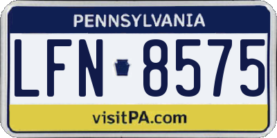 PA license plate LFN8575