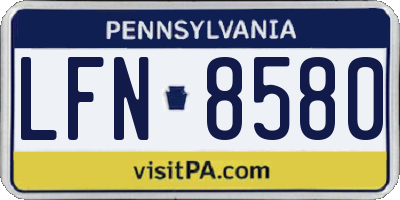 PA license plate LFN8580