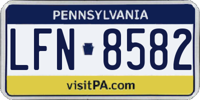 PA license plate LFN8582