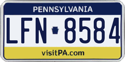 PA license plate LFN8584