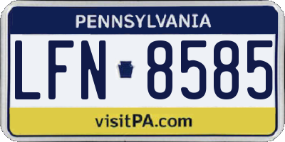 PA license plate LFN8585