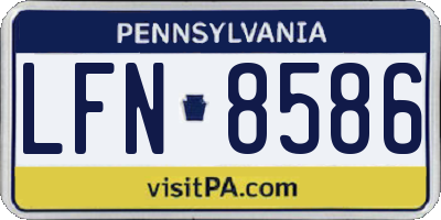 PA license plate LFN8586
