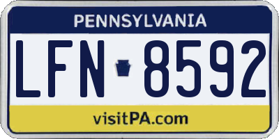 PA license plate LFN8592