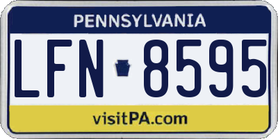 PA license plate LFN8595