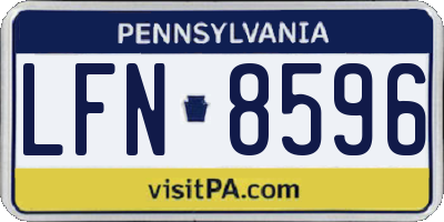 PA license plate LFN8596