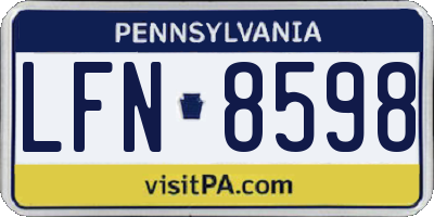 PA license plate LFN8598