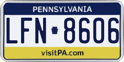 PA license plate LFN8606