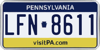 PA license plate LFN8611