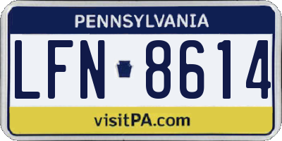 PA license plate LFN8614