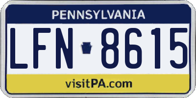 PA license plate LFN8615