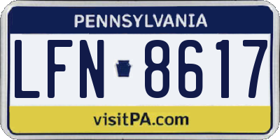 PA license plate LFN8617
