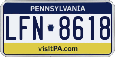 PA license plate LFN8618