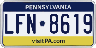 PA license plate LFN8619