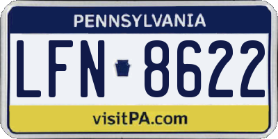PA license plate LFN8622