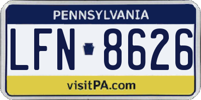 PA license plate LFN8626