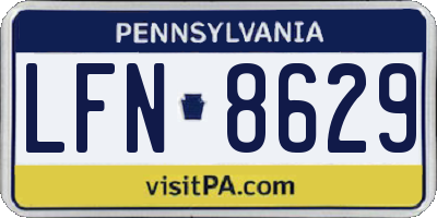 PA license plate LFN8629