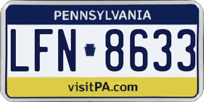 PA license plate LFN8633