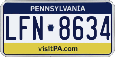 PA license plate LFN8634