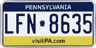 PA license plate LFN8635