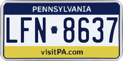 PA license plate LFN8637