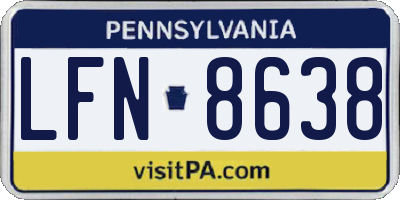 PA license plate LFN8638