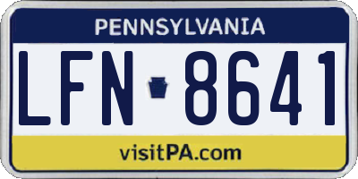 PA license plate LFN8641