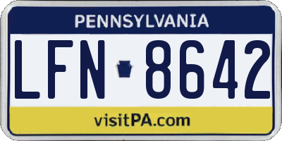 PA license plate LFN8642