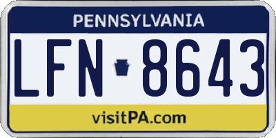 PA license plate LFN8643