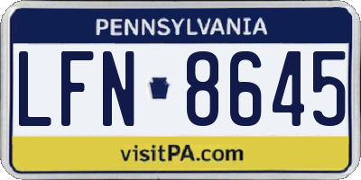 PA license plate LFN8645