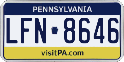 PA license plate LFN8646