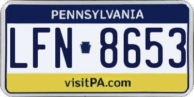 PA license plate LFN8653