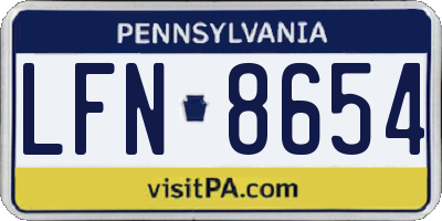PA license plate LFN8654