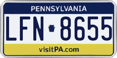 PA license plate LFN8655