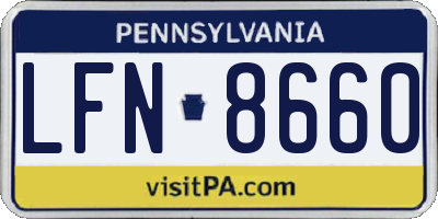 PA license plate LFN8660