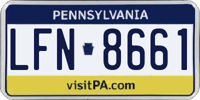 PA license plate LFN8661