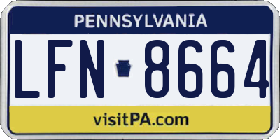 PA license plate LFN8664