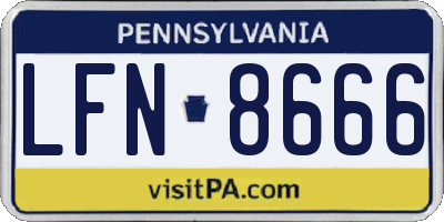 PA license plate LFN8666