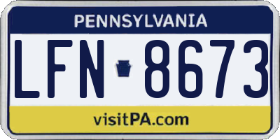 PA license plate LFN8673