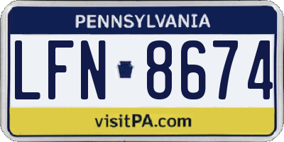 PA license plate LFN8674
