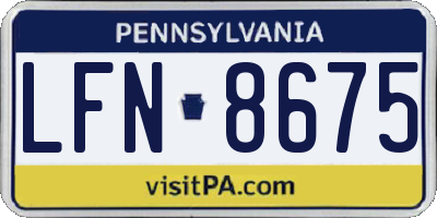 PA license plate LFN8675