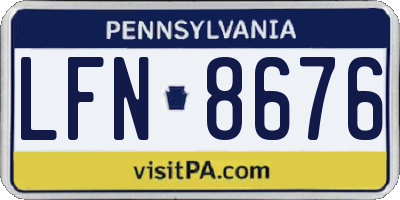 PA license plate LFN8676