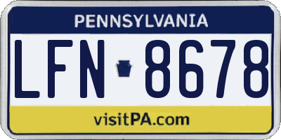 PA license plate LFN8678