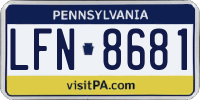 PA license plate LFN8681