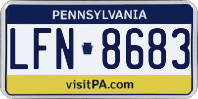 PA license plate LFN8683