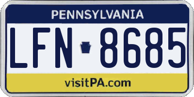 PA license plate LFN8685