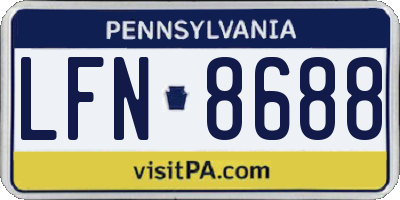 PA license plate LFN8688