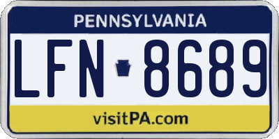 PA license plate LFN8689