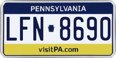 PA license plate LFN8690