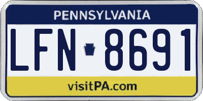 PA license plate LFN8691