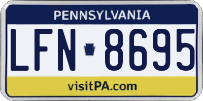 PA license plate LFN8695